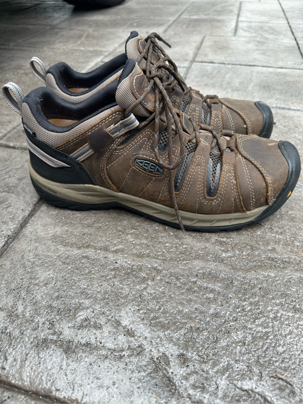KEEN Utility Mens 12D Targhee II Low Steel-Toe Work Shoes Boots Brown Waterproof